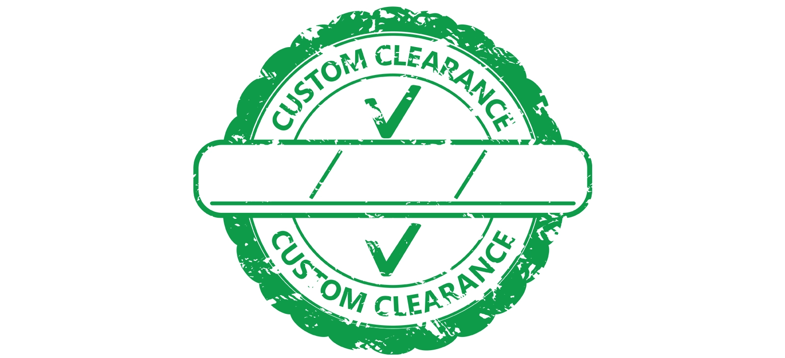 Green custom clearance approval stamp
